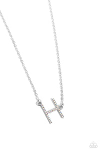 Paparazzi INITIALLY Yours - H - Multi Necklace (Iridescent)