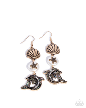 Load image into Gallery viewer, Paparazzi Delightful Dolphin - Gold Earrings (2025 February Empower Me Pink Week 2)