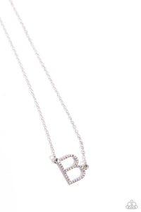 Paparazzi INITIALLY Yours - B - Multi Necklace (Iridescent)