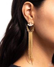 Load image into Gallery viewer, Paparazzi Elongated Effervescence - Gold Earrings