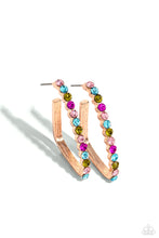 Load image into Gallery viewer, Paparazzi Triangular Tapestry - Rose Gold Earrings
