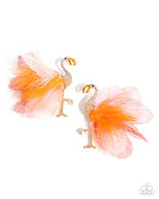 Load image into Gallery viewer, Paparazzi Feathered Flamingo - Orange Earrings