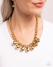 Load image into Gallery viewer, Paparazzi Raindrop Rebel - Gold Necklace