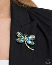 Load image into Gallery viewer, Paparazzi Divine Dragonfly - Green Brooch