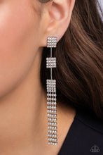 Load image into Gallery viewer, Paparazzi Fiercely Free-Falling - White Earrings