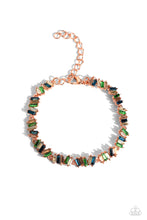 Load image into Gallery viewer, Paparazzi Effortless Emeralds - Copper Earrings & Paparazzi Emerald Ensemble - Copper Bracelet Set (NECKLACE NOT INCLUDED)