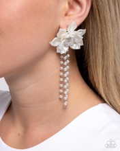 Load image into Gallery viewer, Paparazzi Lotus Length - White Earrings