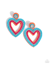 Load image into Gallery viewer, Paparazzi Headfirst Heart - Orange Earrings