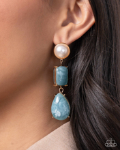 Load image into Gallery viewer, Paparazzi Marbled Masterpiece - Blue Earrings & Paparazzi Marbled Mirage - Blue Bracelet Set