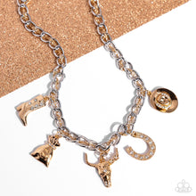 Load image into Gallery viewer, Paparazzi Cowboy Collection - Gold Necklace (2024 EmpowerMe Pink)