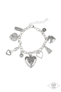Paparazzi Pure In Heart - Silver Bracelet (Black Diamond Exclusive)