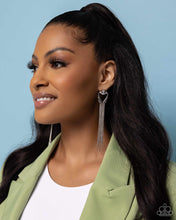 Load image into Gallery viewer, Paparazzi Elongated Effervescence - White Earrings