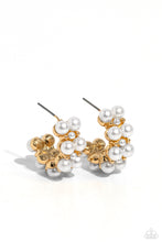 Load image into Gallery viewer, Paparazzi White Collar Wardrobe - Gold Earrings