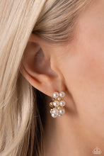 Load image into Gallery viewer, Paparazzi White Collar Wardrobe - Gold Earrings