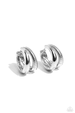Load image into Gallery viewer, Paparazzi Textured Tremolo - Silver Earrings
