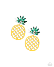 Load image into Gallery viewer, Paparazzi Pineapple Passion - Yellow Earrings