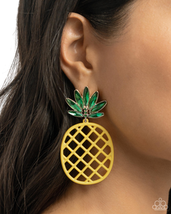 Paparazzi Pineapple Passion - Yellow Earrings