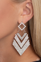 Load image into Gallery viewer, Paparazzi Cautious Caliber - White Earrings
