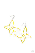 Load image into Gallery viewer, Paparazzi Soaring Silhouettes - Yellow Earrings
