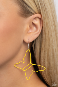Paparazzi Soaring Silhouettes - Yellow Earrings