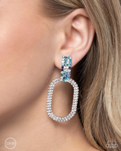 Load image into Gallery viewer, Paparazzi Guarded Glitz - Blue Earrings (Clip-On)