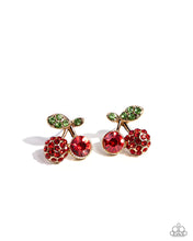 Load image into Gallery viewer, Paparazzi Cherry Candidate - Gold Earrings