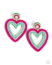 Load image into Gallery viewer, Paparazzi Headfirst Heart - Green Earrings