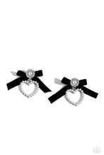 Load image into Gallery viewer, Paparazzi BOW and Then - Black Earrings (Velvet)