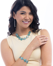Load image into Gallery viewer, Paparazzi Coastal Shelf - Blue Necklace & Paparazzi Coastal Cay - Blue Bracelet Set