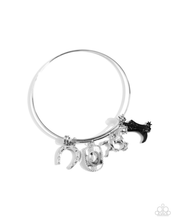 Load image into Gallery viewer, Paparazzi Rodeo Royalty - Black Earrings & Paparazzi Western Waltz - Black Bracelet Set