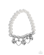 Load image into Gallery viewer, Paparazzi Charming Competitor - White Necklace & Paparazzi Charming Candidate - Silver Bracelet