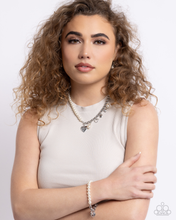 Load image into Gallery viewer, Paparazzi Charming Competitor - White Necklace & Paparazzi Charming Candidate - Silver Bracelet