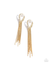 Load image into Gallery viewer, Paparazzi Elongated Effervescence - Gold Earrings