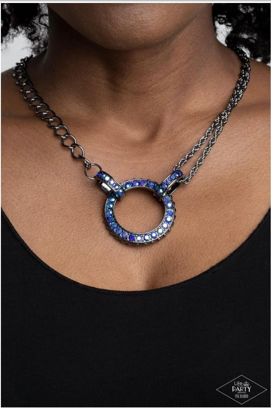 Paparazzi Razzle Dazzle - Blue Necklace (Pink Diamond Exclusive)