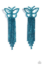 Load image into Gallery viewer, Paparazzi Billowing Butterflies - Blue Earrings (July 2023 Life Of The Party)