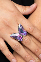 Load image into Gallery viewer, Paparazzi Fluorescent Flutter - Purple Ring (Black Diamond Exclusive)