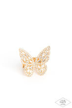 Load image into Gallery viewer, Paparazzi Flauntable Flutter Ring - Gold (Black Diamond Exclusive)