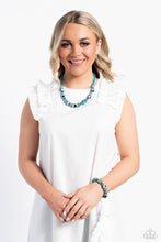 Load image into Gallery viewer, Paparazzi Warped Whimsicality Necklace & Paparazzi Warped Wayfarer Bracelet - Blue