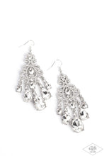 Load image into Gallery viewer, Paparazzi Queen Of All Things Sparkly Earrings - White (2023 Black Diamond Exclusive)