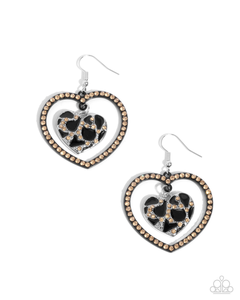 Paparazzi Leopard Love - Black Earrings