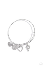 Load image into Gallery viewer, Paparazzi Making It INITIAL - Silver - P Bracelet (with hearts)
