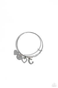 Paparazzi Making It INITIAL - Silver - C Bracelet (with hearts)