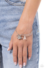 Load image into Gallery viewer, Paparazzi Making It INITIAL - Silver - A Bracelet (with hearts)
