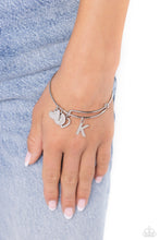 Load image into Gallery viewer, Paparazzi Making It INITIAL - Silver - K Bracelet (with hearts)
