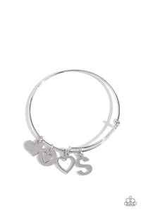 Paparazzi Making It INITIAL - Silver - S Bracelet (with hearts)