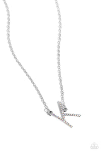 Paparazzi INITIALLY Yours - K - Multi Necklace (Iridescent)