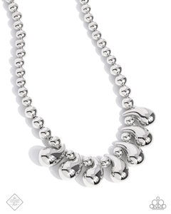 Paparazzi Raindrop Rebel - Silver Necklace (October 2024 Fashion Fix)