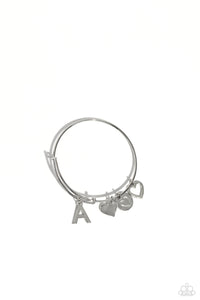 Paparazzi Making It INITIAL - Silver - A Bracelet (with hearts)