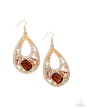 Load image into Gallery viewer, Paparazzi Teardrop Trifecta - Brown Earrings

