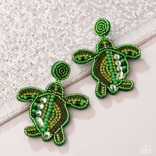 Load image into Gallery viewer, Paparazzi Turtle Tapestry - Green Earrings
